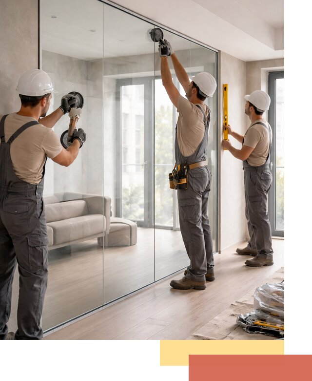 Перегородки из закаленного стекла в Воткинске для офисов и квартир