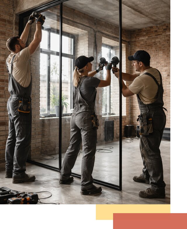 Стеклянные перегородки лофт — изготовление и монтаж в Воткинске