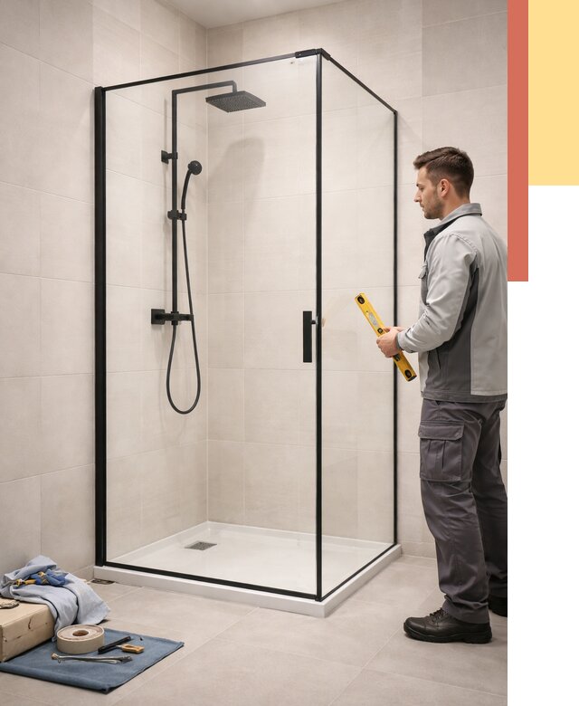 Стеклянные перегородки для душа в Воткинске от 12950 руб. | Монтаж под ключ — ОТДЕЛОЧНИК-Втк