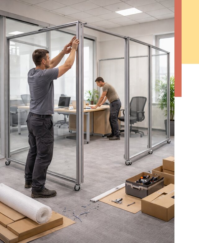 Мобильные офисные перегородки в Воткинске от 12950 руб. — установка под ключ | ОТДЕЛОЧНИК-Втк