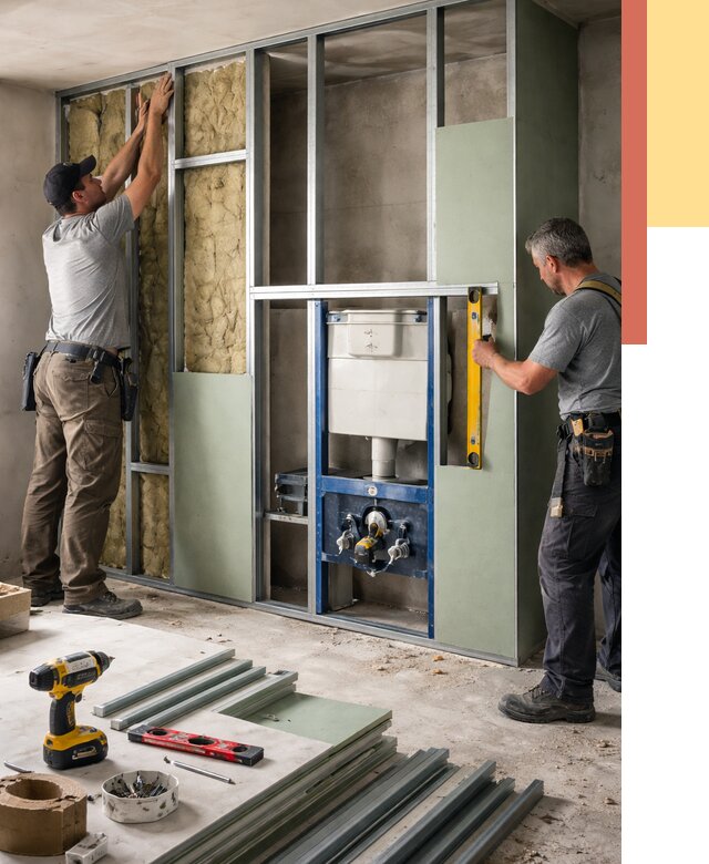 Установка сантехнических перегородок в Воткинске от 8806 руб. | ОТДЕЛОЧНИК-Втк