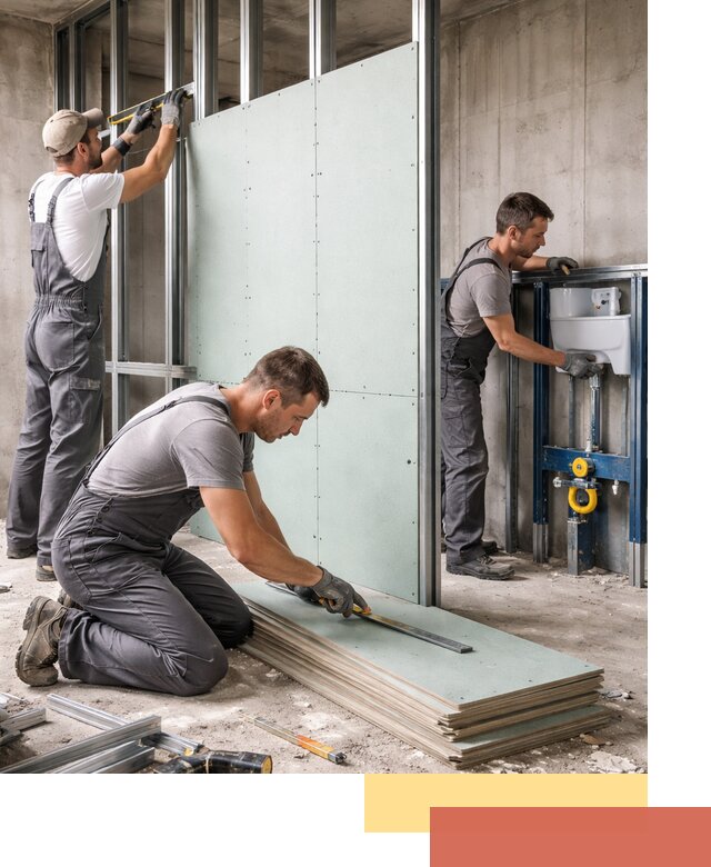 Монтаж и ремонт сантехнических перегородок в Воткинске