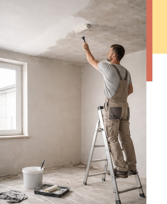 Грунтовка потолка в Воткинске от 2590 руб. — быстро и недорого | ОТДЕЛОЧНИК-Втк