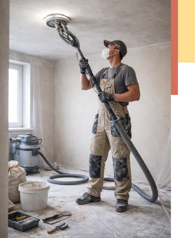 Шлифовка потолка в Воткинске от 3626 руб. — услуги шлифования потолка | ОТДЕЛОЧНИК-Втк