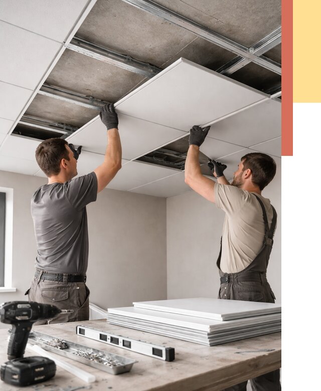 Монтаж кассетного потолка в Воткинске от 4662 руб/м2 — установка и сборка | ОТДЕЛОЧНИК-Втк