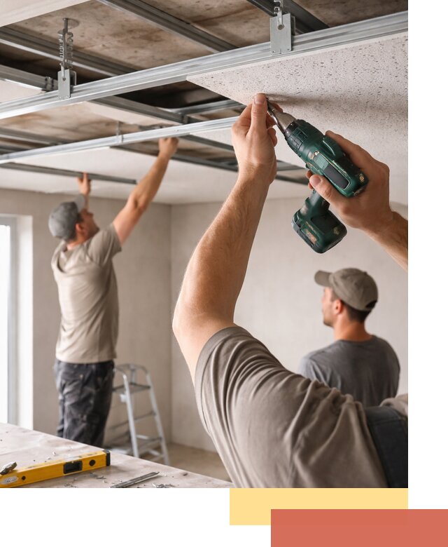 Монтаж акустического потолка в Воткинске под ключ