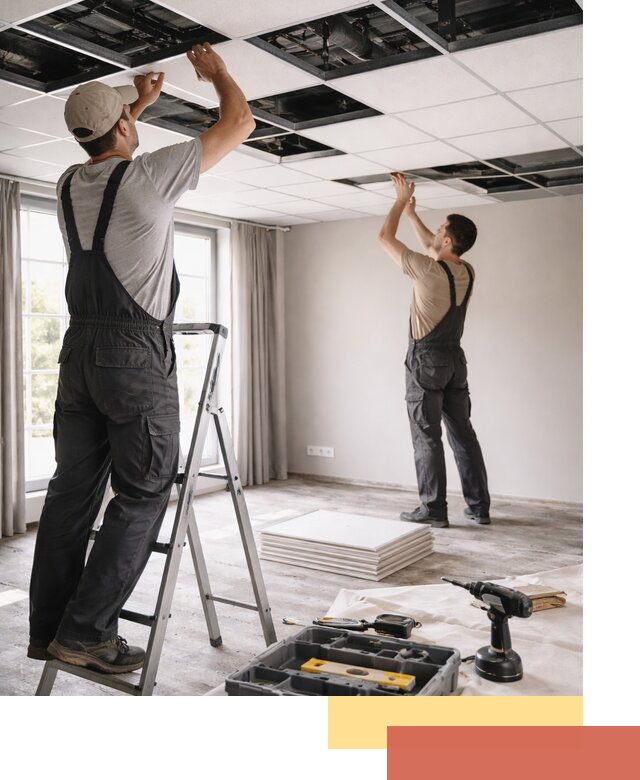 Замена плит подвесного потолка в Воткинске быстро и качественно