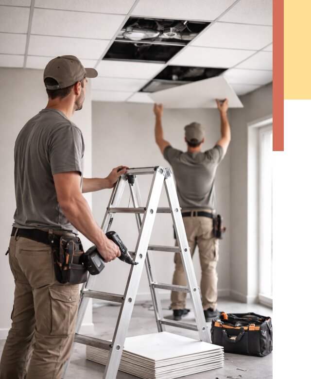 Обслуживание подвесного потолка в Воткинске от 3626 руб. — быстро и недорого | ОТДЕЛОЧНИК-Втк