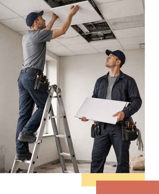 Обслуживание подвесного потолка в Воткинске — ремонт и чистка