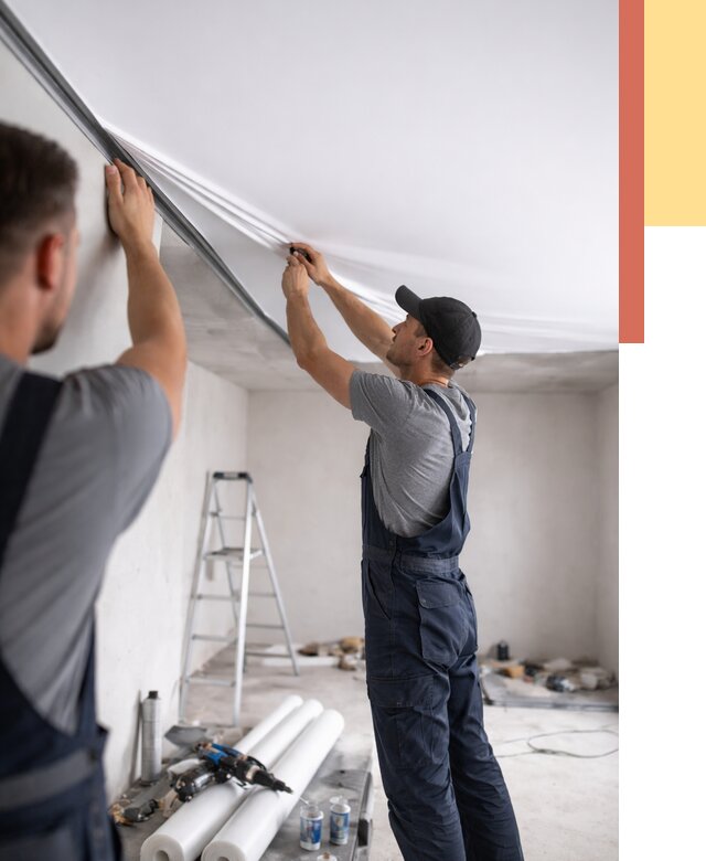 Монтаж матового натяжного потолка в Воткинске от 4662 руб./м² — быстро и недорого | ОТДЕЛОЧНИК-Втк