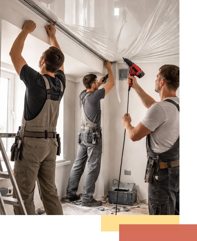 Монтаж глянцевого натяжного потолка в Воткинске быстро и качественно