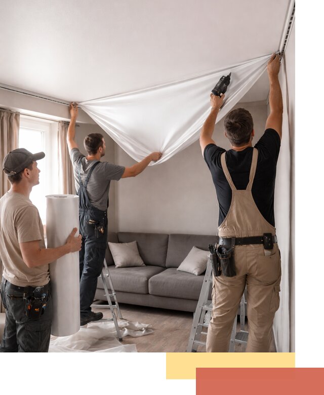 Монтаж сатинового натяжного потолка в Воткинске качественно и быстро