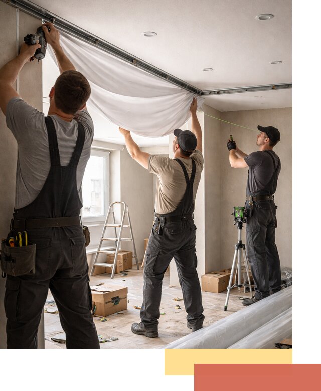 Монтаж парящего натяжного потолка под ключ в Воткинске