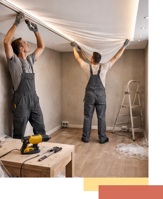 Монтаж натяжного потолка с подсветкой в Воткинске цена и сроки