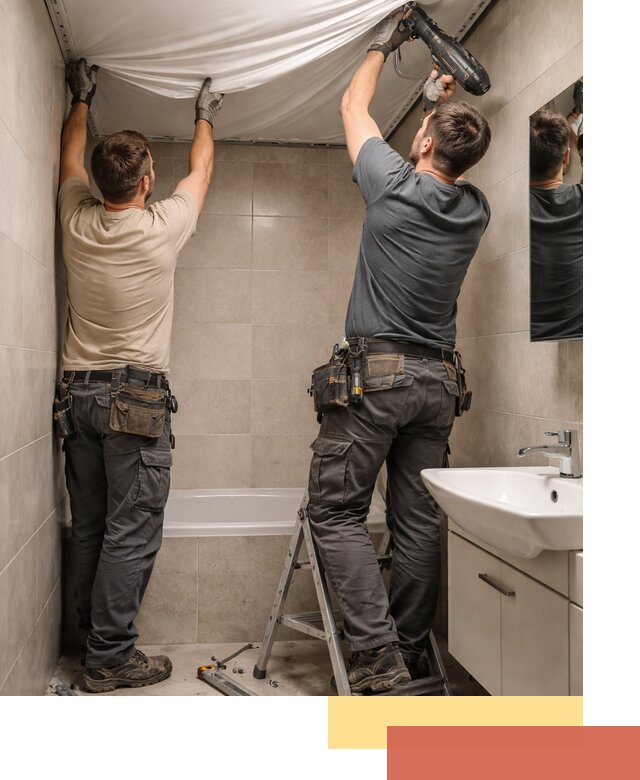 Монтаж натяжного потолка в ванной в Воткинске быстро и качественно