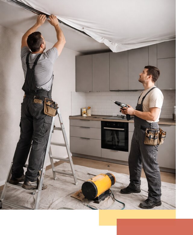 Монтаж натяжного потолка на кухне в Воткинске