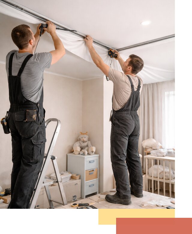 Монтаж натяжного потолка в детской комнате в Воткинске