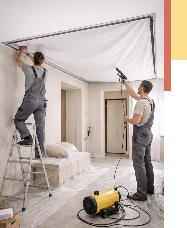 Монтаж натяжного потолка в прихожей в Воткинске от 2745 руб. под ключ | ОТДЕЛОЧНИК-Втк