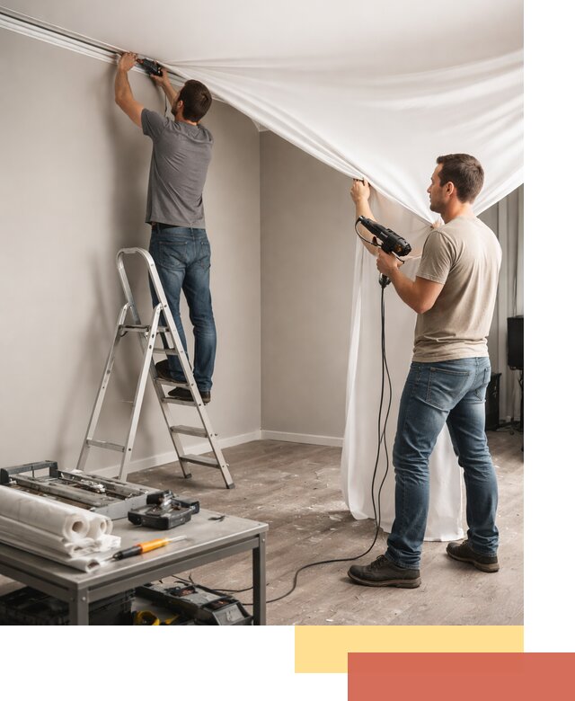 Монтаж натяжного потолка в студии в Воткинске