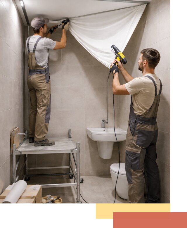 Монтаж натяжного потолка в санузле в Воткинске