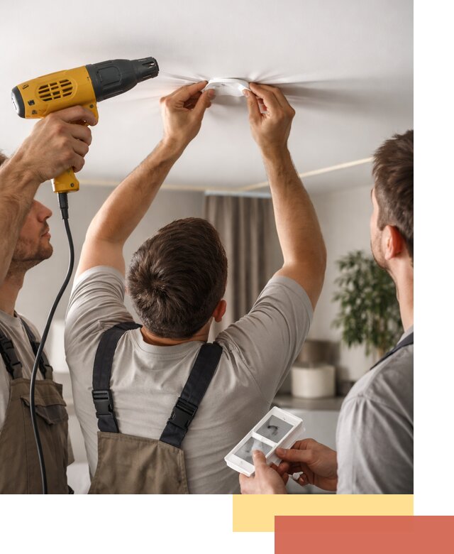 Ремонт прокола полотна натяжного потолка в Воткинске