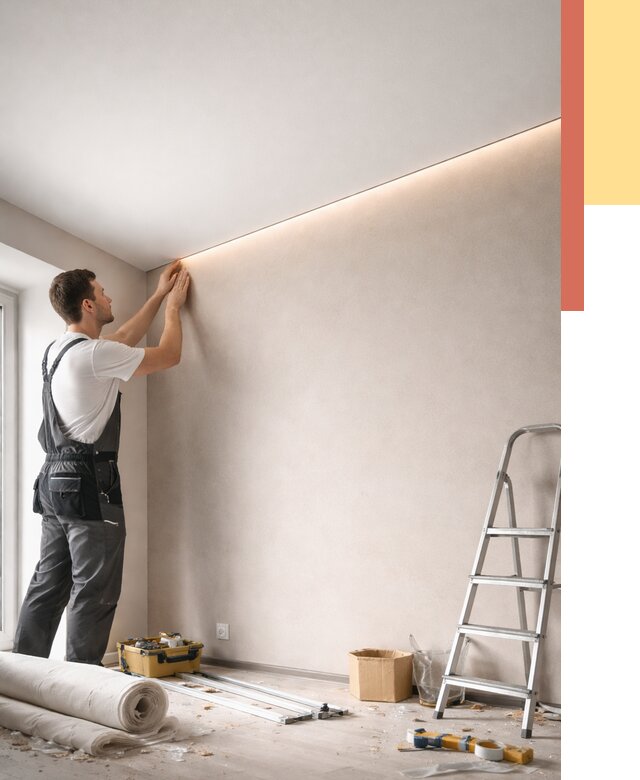 Теневые натяжные потолки в Воткинске от 8495 руб. под ключ | ОТДЕЛОЧНИК-Втк