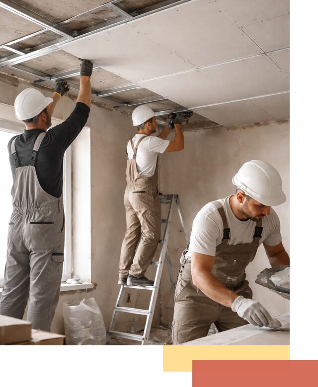 Одноуровневый потолок из гипсокартона в Воткинске — монтаж и отделка