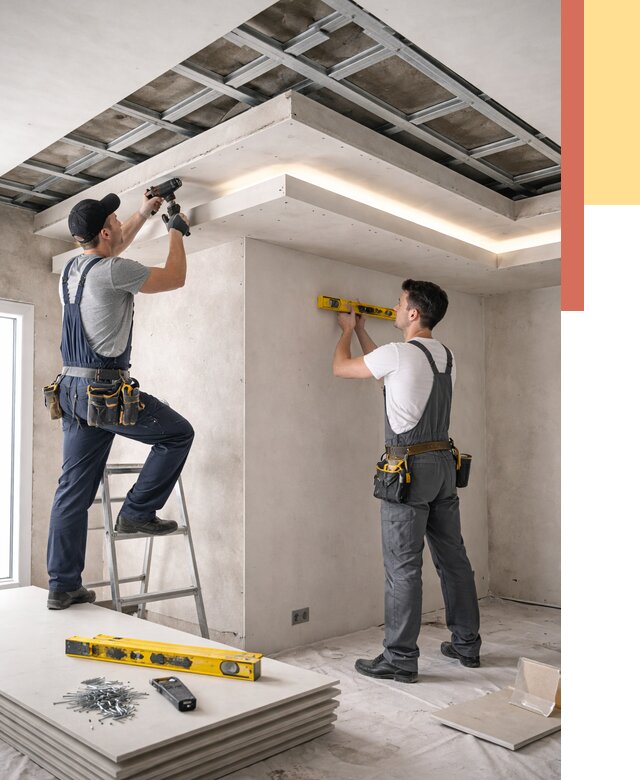 Двухуровневый потолок из гипсокартона в Воткинске от 1502 руб. под ключ | ОТДЕЛОЧНИК-Втк