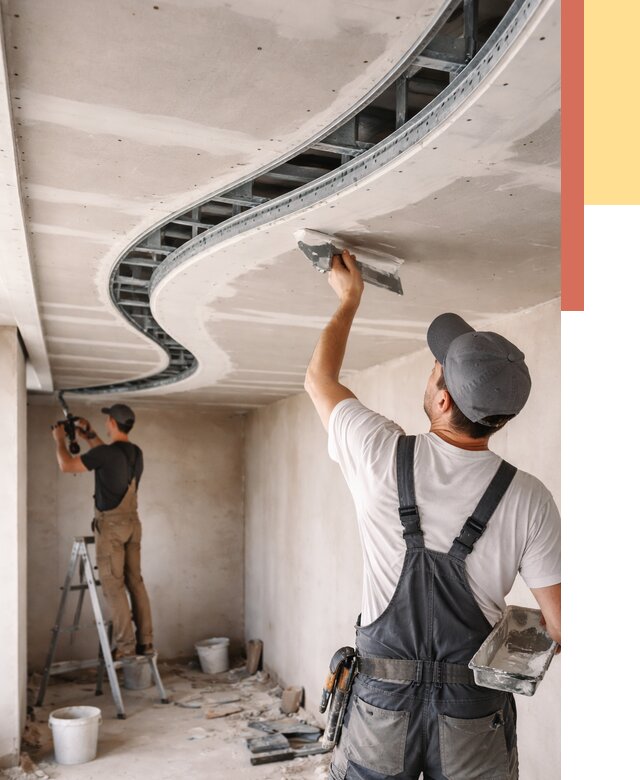 Криволинейный потолок из гипсокартона в Воткинске от 2176 руб./м2 | ОТДЕЛОЧНИК-Втк