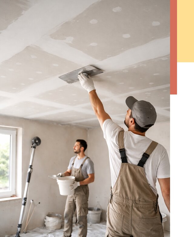 Шпаклевка потолка из гипсокартона в Воткинске от 3315 руб./м2 — услуги под ключ | ОТДЕЛОЧНИК-Втк
