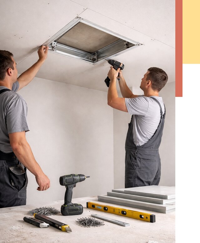 Установка люка в потолок ГКЛ в Воткинске от 2590 руб. под ключ | ОТДЕЛОЧНИК-Втк