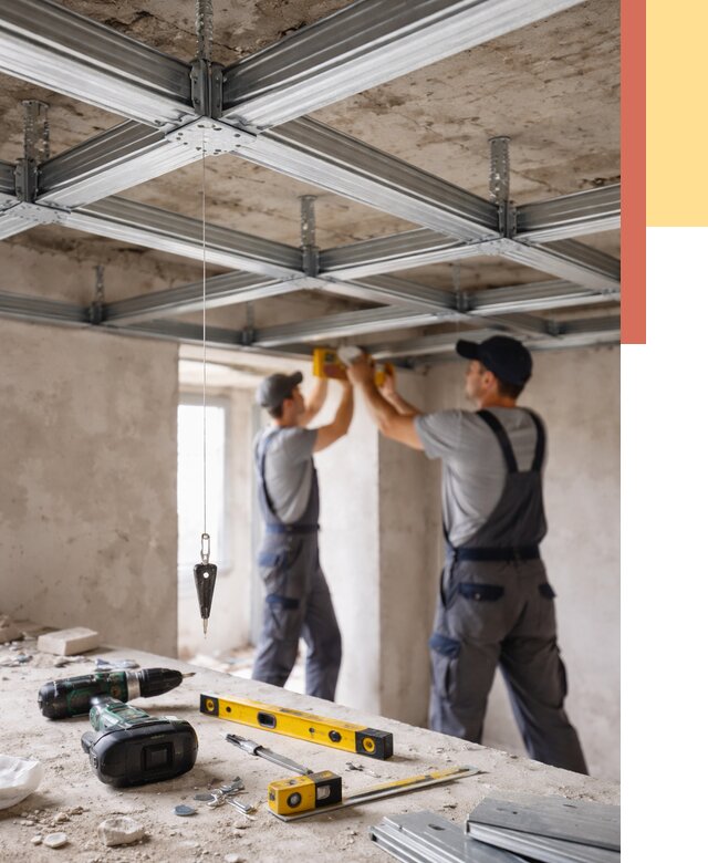 Монтаж каркаса потолка из профиля в Воткинске от 4662 руб. — услуги ОТДЕЛОЧНИК-Втк