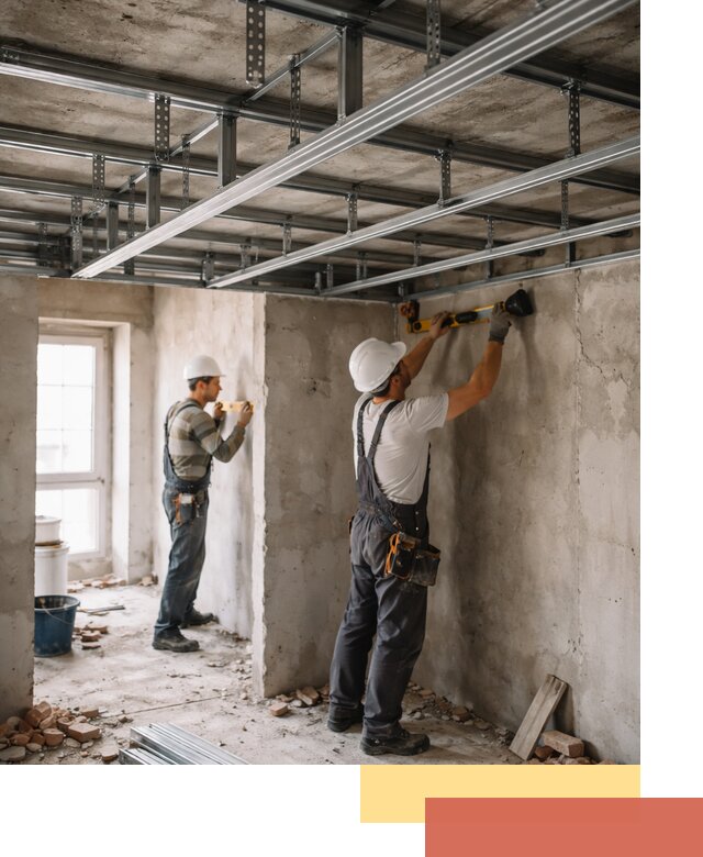 Монтаж каркаса потолка из профильного профиля в Воткинске