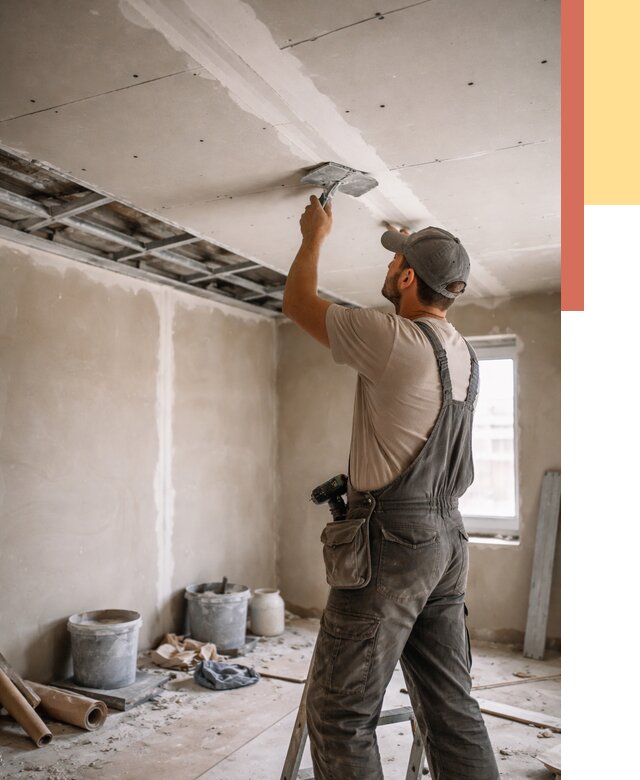 Ремонт потолка из гипсокартона в Воткинске от 673 руб./м² — быстро и недорого | ОТДЕЛОЧНИК-Втк