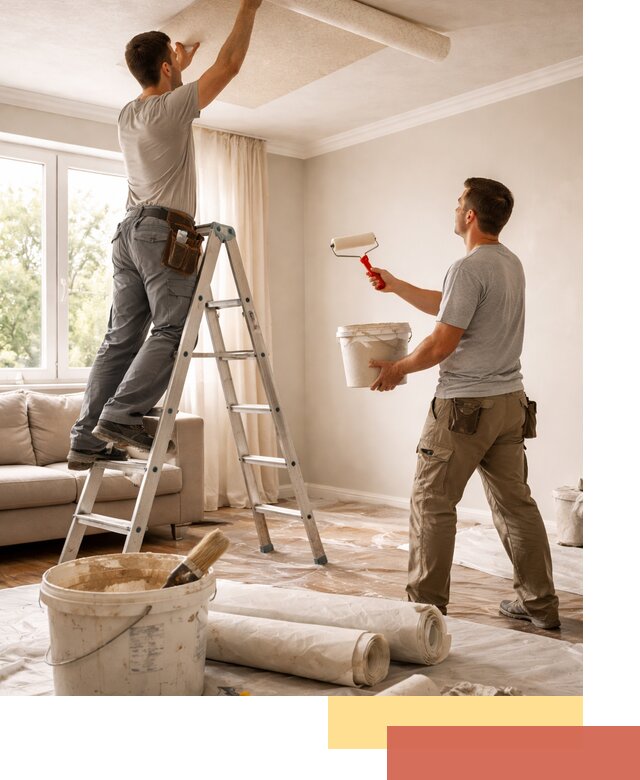 Поклейка обоев на потолок в Воткинске — качественно и быстро