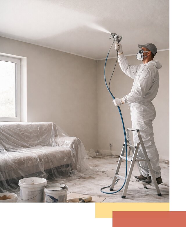 Покраска потолка краскопультом в Воткинске быстро и качественно