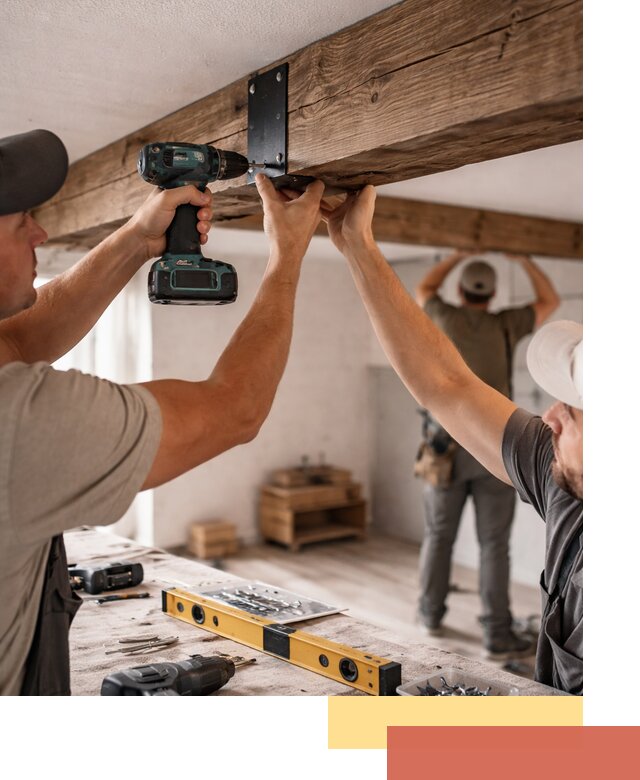 Монтаж декоративных потолочных балок в Воткинске