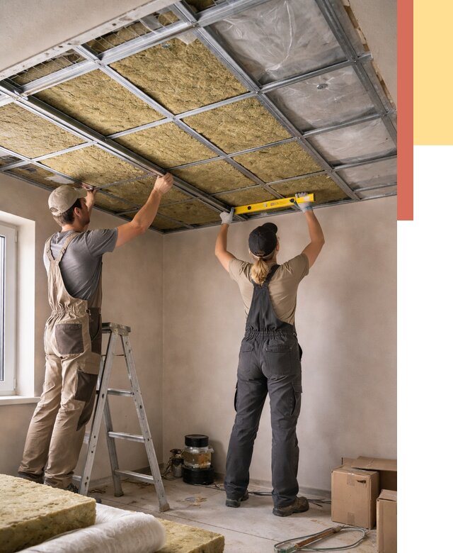 Шумоизоляция потолка в Воткинске от 1295 руб. под ключ — услуги ОТДЕЛОЧНИК-Втк