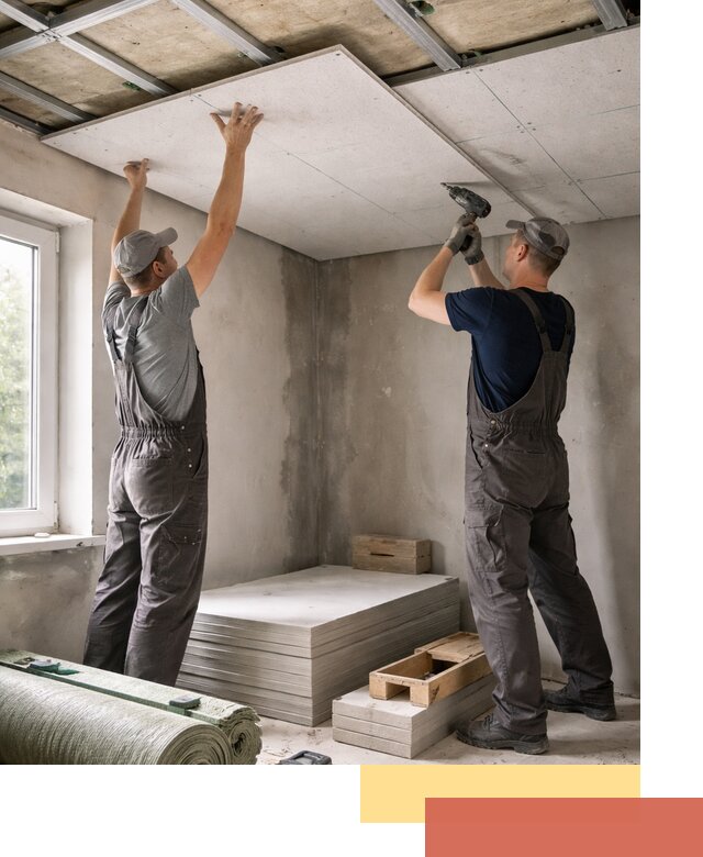 Шумоизоляция потолка панелями ЗИПС в Воткинске